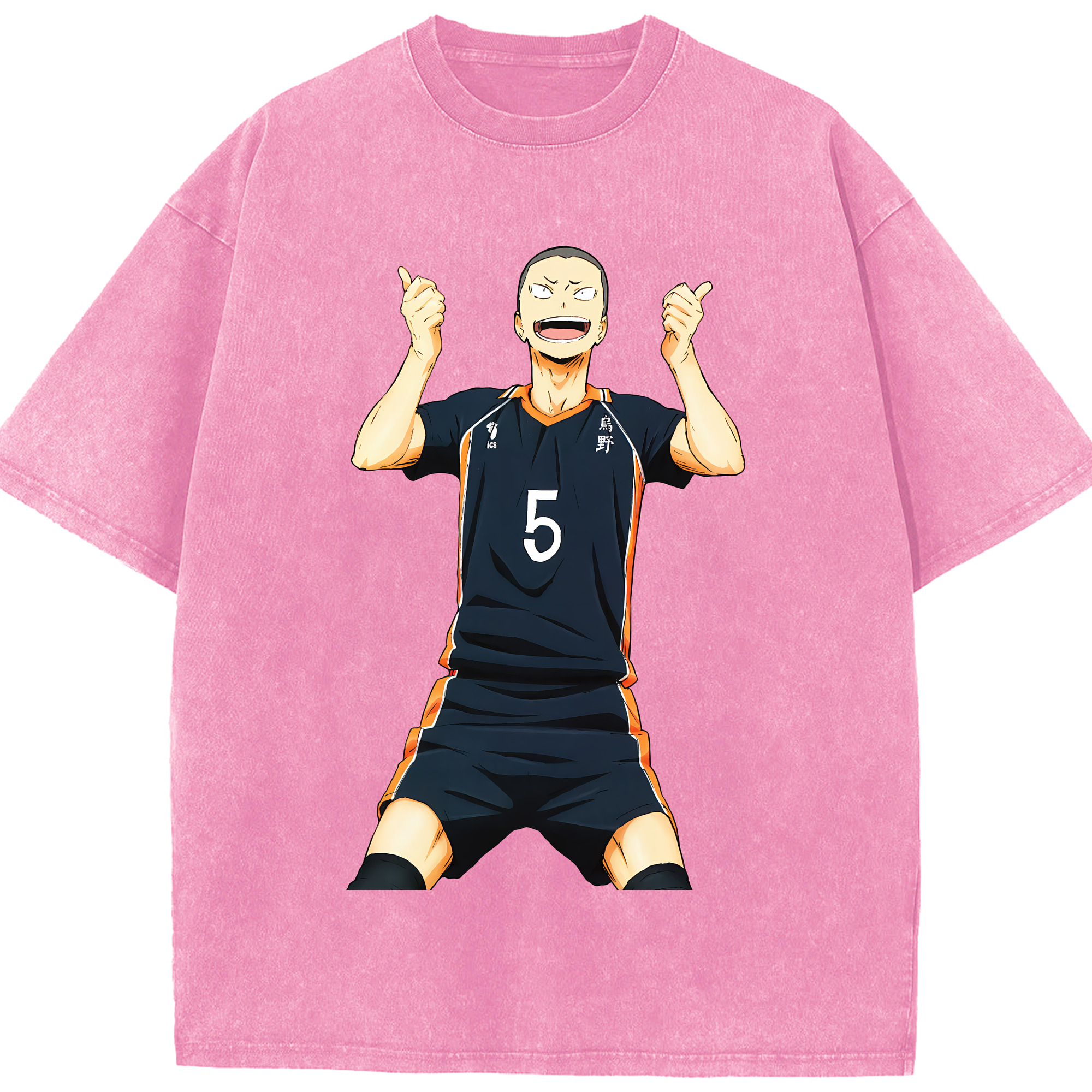 （画像用） ハイキュー!! Haikyu!! 綿100% ヴィンテージ風 半袖Tシャツ（フロントプリント）